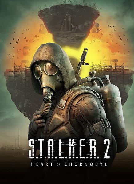 S.T.A.L.K.E.R. 2: Heart of Chernobyl Spielcover mit Soldat in Gasmaske.