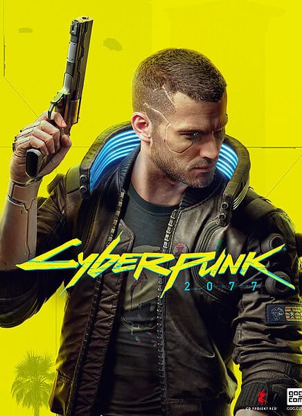 Futuristischer Cyberspace-Charakter mit Waffe, Neon-Design, Tech-Mode.