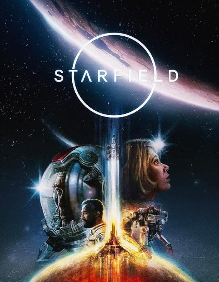 Sternenfeld Starfield Spielwelt mit Raumfahrt und Charakteren im Weltraum.